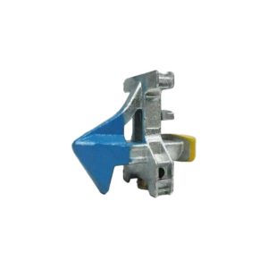 Detailed image of a plum blossom bottom twistlock, designed for secure container lashing at the base level of container stacks. The twistlock features a unique plum blossom-shaped base plate for optimal stability and load distribution on ship decks or container chassis. Made from high-tensile steel, this bottom twistlock ensures reliable interlocking of containers in heavy-duty maritime environments. Ideal for fixed installation in vessel cell guides or terminal operations.